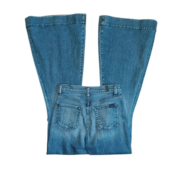 7 For All Mankind 5% Cashmere High-Waist Mega Flare Jeans - Picture 3 of 8